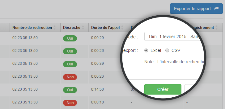 Exportez l'Historique des Appels au format Excel